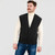 MM207-101 Men's Merino Aran Knit Sleeveless Cardigan Charcoal Front Side Keilys.com