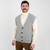 MM207-103 Men's Merino Aran Knit Sleeveless Cardigan Grey Color Keilys.com