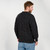 MM208-111 Men's Irish Aran Crew Neck Sweater Black Back View Keilys.com