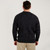 MM208-111 Men's Irish Aran Crew Neck Sweater Black FronBack View Keilys.com