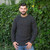 MM208-101 Men's Irish Aran Crew Neck Sweater Charcoal Keilys.com