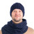 Irish Wool Cable Knit Hat for Men Navy Keilys.com