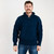 MM902-110 Aran Men's Zip Neck Merino Wool Sweater Blue Keilys.com