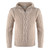 MM902-100 Aran Men's Zip Neck Merino Wool Sweater Natural Parnsip studio Keilys.com