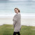 A510107 Aran Wool Patchwork Throw Blanket Beige Fleck Color Close up Keilys.com