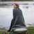 A510070 Aran Wool Patchwork Throw Blanket Charcoal Color Keilys.com