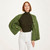 B819 Traditional Buttoned Merino Wool Irish Cape Meadow Green Shop on Keilys.com