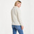 B841367 Irish Zipper Wool Cardigan with Mock Turtleneck Natural white Color Back Side Keilys.com