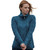 B841443 Irish Zipper Wool Cardigan with Mock Turtleneck Teal blue Shop online on Keilys.com