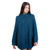 Women's Turtleneck Irish Wool Poncho Teal Blue Keilys.com