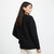 A823167 Aran Traditional Women's 100% Merino Inisheer Sweater Black Color Back View Keilys.com