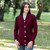 Women's Aran Shawl Collar Cardigan Wine Red Lifestyle Keilys.com