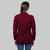 Women's Aran Shawl Collar Cardigan Wine Red Back View Keilys.com