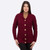 Women's Aran Shawl Collar Cardigan Wine Red Keilys.com