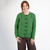 ML152-105 Women's Irish Cable Cardigan Green Merino 100% Wool Keilys.com