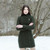 Aran Cable Knit Side Zip Long Cardigan  Merino wool Army green Keilys.com