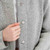 AWL320-303 Women's Herringbone Wool Coat Grey Buttons on Keilys.com