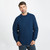 A823303 Aran Traditional Merino Mens Cable Knit Sweater Atlantic Blue Color Front View  Keilys.com