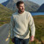 A823162 Aran Traditional 100% Merino Mens Cable Knit Inisheer Sweater Natural White  Color Back View Keilys.com