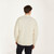 A758162 Aran Men's Irish V-Neck Cable Knit Clare Island Cardigan Natural white Color Back View Keilys.com