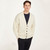 A758162 Aran Men's Irish V-Neck Cable Knit Clare Island Cardigan Natural white Color Front View Keilys.com