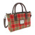 GA-LB1228-COL141 Harris Tweed 'Brora' Small Tote Bag by Glen Appin Red & Green Tartan Color Keilys.com