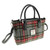 GA-LB1228-COL096 Harris Tweed 'Brora' Small Tote Bag by Glen Appin Grey & Red Tartan Color Keilys.com