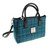 GA-LB1228-COL092 Harris Tweed 'Brora' Small Tote Bag by Glen Appin in Sea Blue Check Color Keilys.com