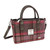 GA-LB1228-COL144 Harris Tweed 'Brora' Small Tote Bag by Glen Appin in Burgundy & Pink Stewart Tartan Color Keilys.com