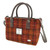 GA-LB1228-COL117 Harris Tweed 'Brora' Small Tote Bag by Glen Appin in Rust with Orange Overcheck Color Keilys.com