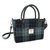 GA-LB1228-COL095 Harris Tweed 'Brora' Small Tote Bag by Glen Appin in Grey/Black Tartan Color Keilys.com