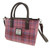 GA-LB1228-COL103 Harris Tweed 'Brora' Small Tote Bag by Glen Appin in Pink Check Keilys.com