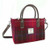 GA-LB1228-COL52 Harris Tweed 'Brora' Small Tote Bag by Glen Appin Deep Pink Tartan Keilys.com