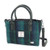 GA-LB1228-COL119 Harris Tweed 'Brora' Small Tote Bag by Glen Appin Turquoise Overcheck Keilys.com