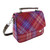 GA-LB1214-COL142 Harris Tweed 'Thurso' Square Bag by Glen Appin Orange/Purple Tartan Keilys.com