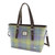 GA-LB1028-COL112 Harris Tweed 'Spey' Tote Bag by Glen Appin in Muted Lilac / Lime Green Tartan Color Keilys.com