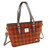 GA-LB1028-COL117 Harris Tweed 'Spey' Tote Bag by Glen Appin in Rust with Orange Overcheck Color Keilys.com