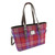 GA-LB1028-COL142 Harris Tweed 'Spey' Tote Bag by Glen Appin in Orange/Purple Tartan Color Keilys.com