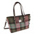 GA-LB1028-COL137 Harris Tweed Spey Tote Bag by Glen Appin Muted Green & Purple Tartan Keilys.com