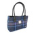 GA-LB1003-COL143 Harris Tweed 'Cassley' Classic Handbag by Glen Appin in Blue & Purple Stewart Tartan Color Keilys.com