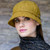 Muckross Weavers Flapper Hat Yellow Herringbone Front view 
Keilys.com