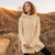 ML144-100 Irish Cable Knit Merino Coat Soft Natural Lifestyle Keilys.com
