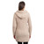 ML144-109 Irish Cable Knit Merino Coat Soft Beige Back View Keilys.com