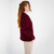FL194-608 Aran Fisherman Cable Sweater Wine Red Back vyew Keilys.com