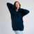 FL194-610 Aran Fisherman Cable Sweater Ocean Blue Color Shop online on Keilys.com