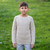 MK100-109 Cable Knit Children's Aran Sweater Parsnip 100% Merino wool Keilys.com