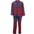 LV-FP-LV12 Women's Cotton Flannel Pajamas - Scottish Tartan Design Red Navy Check Front view Keilys.com