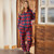 LV-FP-LV12 Women's Cotton Flannel Pajamas - Scottish Tartan Design Red Navy Check Shop online on Keilys.com