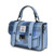 ISL-8311BLUTTL00 Harris Tweed Mini Satchel for Women Blue Tartan Front side Keilys.com