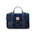 ISL-8312NAVTTL00  Ladies' Harris Tweed Satchel Traditional Designs Navy Tartan Front view Keilys.com